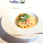 Cucina Italiana 東洞 - 間人産白イカと甘長唐辛子のアーリオオーリオ ハーフサイズ  '14 9月上旬