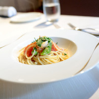 Cucina Italiana 東洞 - 間人産白イカと甘長唐辛子のアーリオオーリオ ハーフサイズ  '14 9月上旬