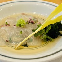 鮨 輝泉 - お造り／熟成7日すずきの煎り酒