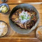 定越食堂 - 真鯛かぶと煮付け定食