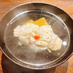 御料理 ふじ田 - 焼きナスとはものくずうち 白い蝶々