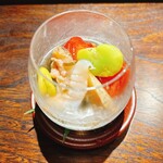 御料理 ふじ田 - ふともずく とまと そらまめ つぶ貝