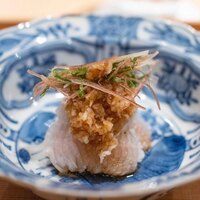 淡流 - 2025.6 皮目だけ炙った家島産伝助穴子 鬼おろし 茗荷