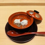 湘南沖地蟹専門店ふじ月 - 煮物椀　鱧の吉野仕立て/鱧/粟麩/潤菜/梅肉