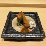 湘南沖地蟹専門店ふじ月 - 変肴　2種のクロケッタ　カニ味噌コロッケ/ヤングコーン/蟹身