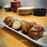 二度と来るよ - ニンニク豚バラ巻き