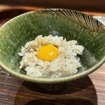 薪鳥新神戸 - そぼろご飯(うずらの卵かけご飯)