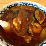 中華ダイニング燈や - 2014/08・海老と夏野菜のカレーラーメン