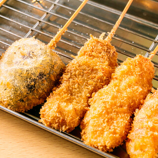 アツアツ！揚げたて！やみつき串揚げでビールが上手い！