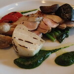 レストランやまぐち - 鶏モモ肉のブレゼ ホウレンソウのピュレ