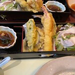 喰しん房松むら - おきゅうと、天ぷら、生ハムサラダ