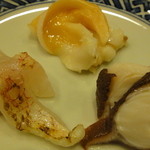 甘鯛炙り・石掛貝・明石産蛸