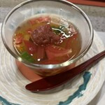 奈良 - ハモのジュレ梅肉乗せ