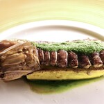 シャコとズッキーニのインパデッラ ジェノベーゼソース