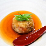 奈良 - 蓮根饅頭とあずきの餡掛け