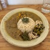 本と玄米カレー ヨスカ