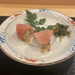 すし おおの - 海老芋揚げと　鮪カマトロ