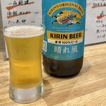 魚と地酒 たら福 - 瓶ビール 晴れ風 中瓶 価格不明。