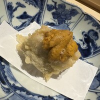天麩羅とお蕎麦　三輪 - 太刀魚と雲丹