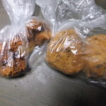 楠精肉店 - 鶏の唐揚げ(270円)&馬肉のジャンボコロッケ(129円×2)