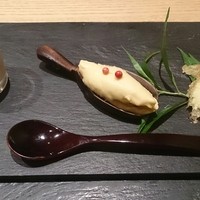 日本料理　かこみ - ランチ②とうもろこしのスープ、アイス、揚げ物