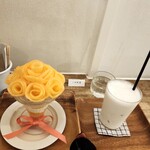 cafe days - メロンのパフェ+バナナミルク