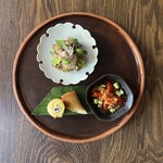 タイ料理 みもっと - 鯵のラープととうもろこしと小鮎のソムタム