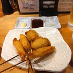 串のこたに - 海賊串揚げ５種　牡蠣・キス・エビ・イカ・ホタテ