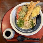 うどん工房かたつむり - 【海老と野菜天ぶっかけ】