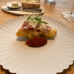 restaurant.m - 生ハムとお魚？トマトソースのフリット