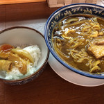 ゆなみ屋 - ラーメンだけじゃ勿体無くてライスでカレー豚卵丼（自己流（笑））これ有り？！旨い（≧∇≦）