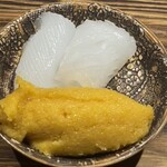 壮士 - アオリイカと生唐墨のアップ