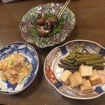 秋田こまち - 卯の花　黒バイ貝煮　わらびと厚揚げ
