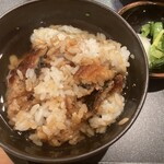 うなぎ四代目菊川 - 出汁をかけてお茶漬けに