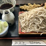 小西屋 - もりそばえび天付き¥700- えび天1本追加¥250-