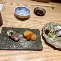THE SUSHI GINZA 極 - 追加メニュー　烏賊つまみ　赤貝　鯵　