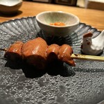 板前焼とり 成海 - 肝、パプリカ。甘木。