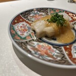 板前焼とり 成海 - 白茄子、味噌、玉子←味噌に玉子溶かしてるらしいです。安岡。
