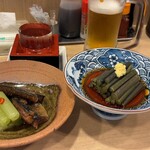 ももどり駅前食堂 - 沢内わらび、身欠きニシンとフキの煮物