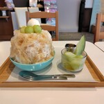 木下茶園 - 完熟メロンとミルクティーかき氷