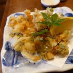 釜めし菜時記 さき亭 - 単品追加：帆立貝柱と九条ネギのかき揚げ930円