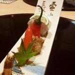 日本料理 十三蔵 - 先付（なれ味噌とお寿司）アップ