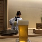 すし処 睦月 - 最初はビール♪
