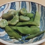 居酒屋和いち - お通しはソラマメと枝豆