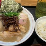 SCLabo - 特製ほそめん(¥1,280),替え玉(麺のみ)(¥100),ライス(¥100)