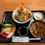 高半 - 海鮮丼（小）と天丼（小）のセット ￥1,550