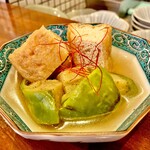 富岡一丁目の夕陽 - 20250703トロ茄子と栃尾揚げの煮浸し680円