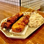 富岡一丁目の夕陽 - 20250703くじらの串カツ1本460円