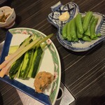 四万十 - こういった一品料理が落ち着く人気の力士味噌をつけて