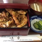 Ajihei - 天丼セット★
                        海老のしっぽまでがぶっと( ๑╹◟ ॢ ˂̶͈๑ )♡